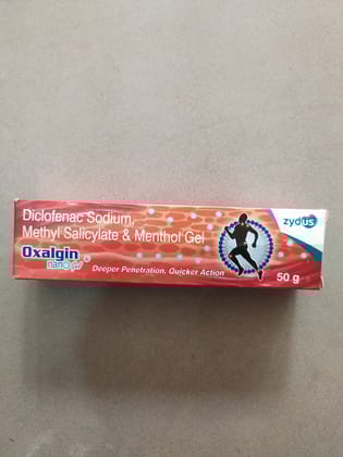 Oxalgin Diclofenac sodium, Methyl salicylate & menthol gel Nano gel deeper penetration, quicker actior 
