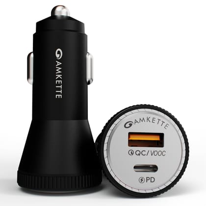 MOZEN by Amkette 81W Car Charger Type C 45W PD + USB-A 36W QC Dual Port Car Charger Socket| Metallic Grey ABS Build with Safety Protections | Multi-Device Compatible for Smartphones, Tablets & Laptop MOZEN by Amkette 81W Car Charger Type C 45W PD + USB-A 36W QC Dual Port Car Charger Socket| Metallic Grey ABS Build with Safety Protections | Multi-Device Compatible for Smartphones, Tablets & Laptop