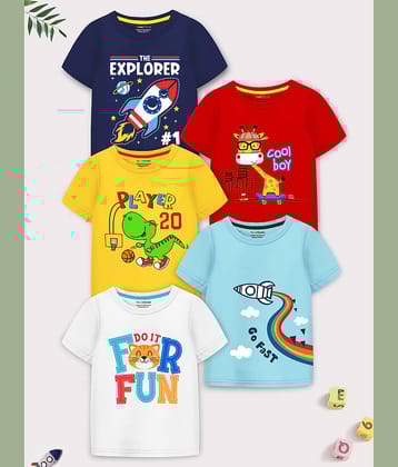Trampoline Pack of 3 Boys Cotton Blend T-Shirt ( Multicolor )