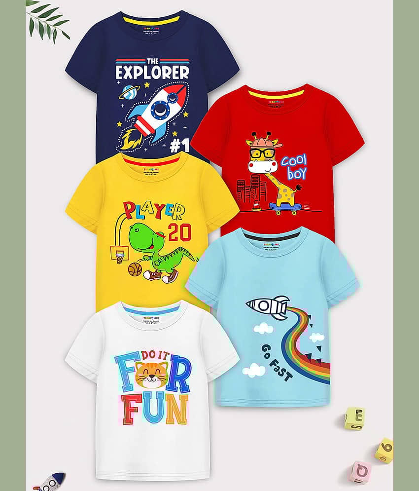 Trampoline Pack of 3 Boys Cotton Blend T-Shirt ( Multicolor )