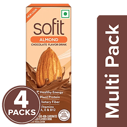 Sofit Almond Drink Chocolate, 4x200 ml Multipack