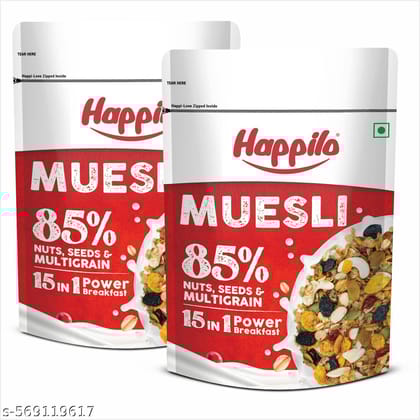 Happilo Premium Dry Fruit Muesli 500g (Pack of 2)