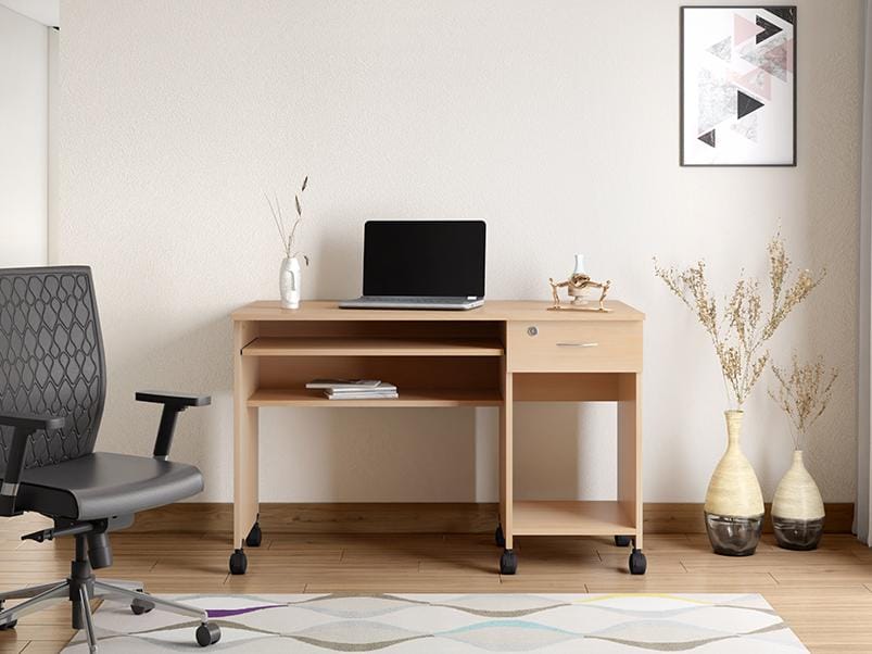 Companion C2 Ind Computer Table - Baverian Beech
