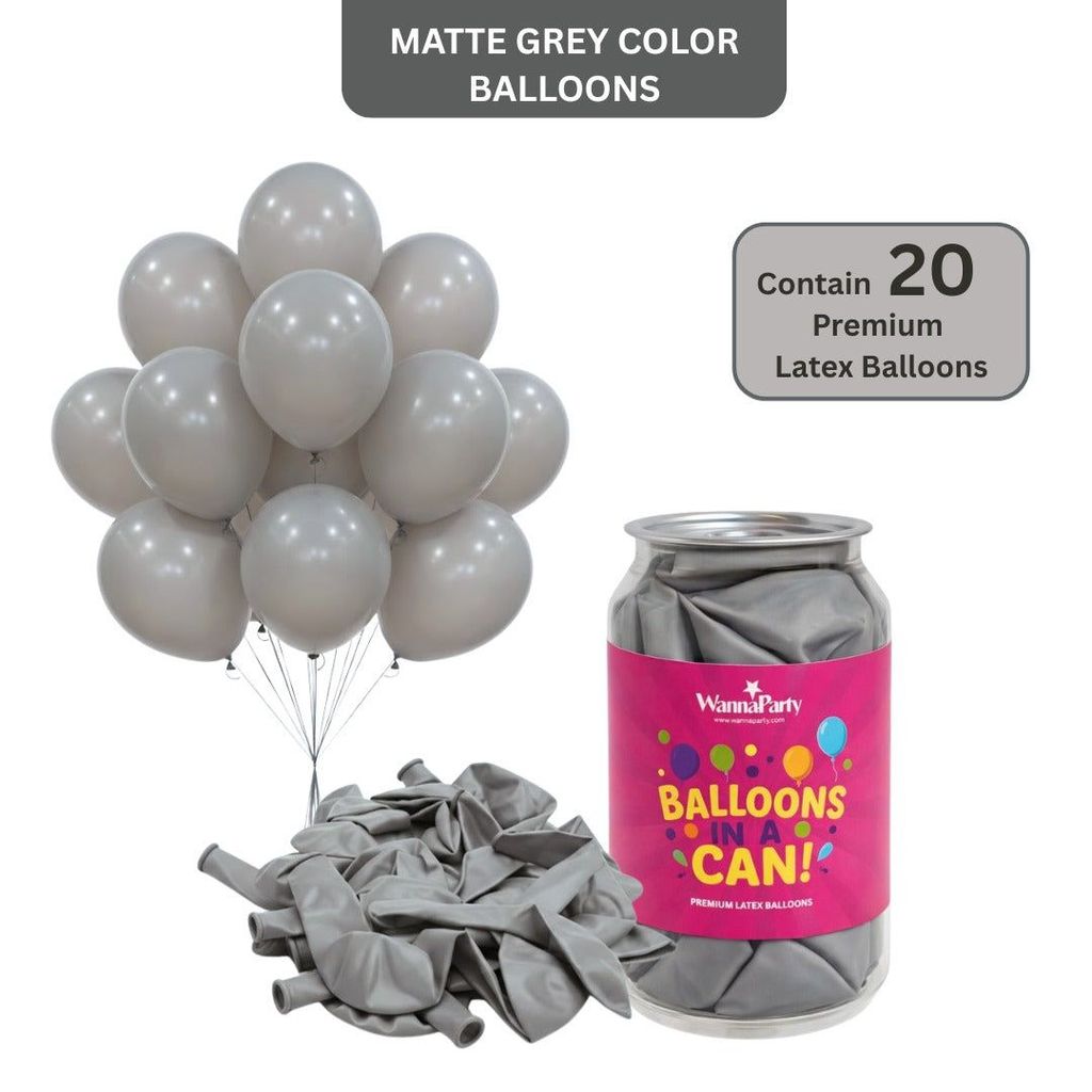 Matte Grey Color Balloons 10" - 20PC - Party and Festive Needs | Buy online on ZillyBuy
