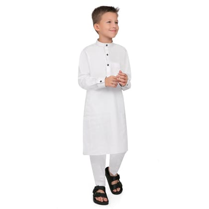 Terfi White Kali Kurta for Boys-B1