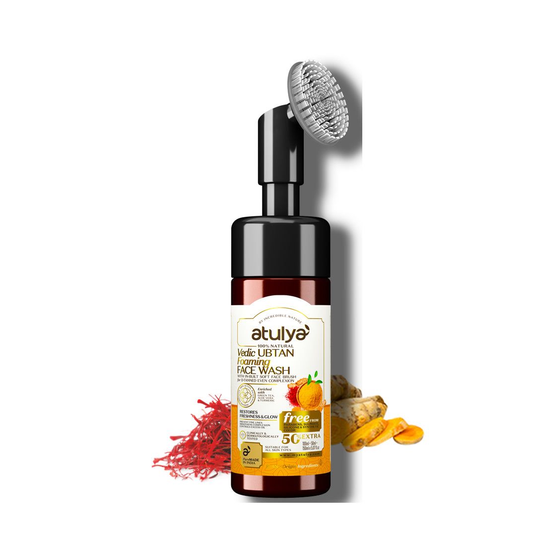 Atulya Vedic Ubtan Foaming Face Wash With Built-in Brush - 150ml