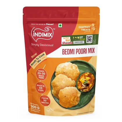 Indimix Ready to Cook Bedmi Poori Mix - 500g
