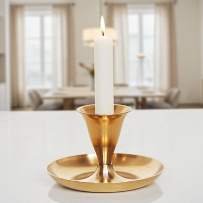 Brass Decorative Candle Stand, Height : 2 Inch (ZMAS510 C)