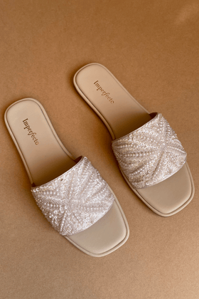 Ivory Dust Embroidery Sandals-37
