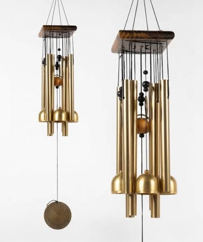 Decoration Items Wind Chimes for Home (Golden,Pipe & Hanging Bells)