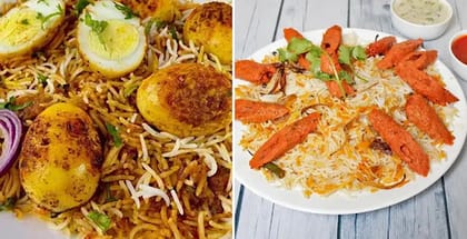 1 x Egg Biryani, 1 x Mutton Seekh Biryani