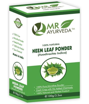 MR Ayurveda 100% Pure Neem Leaf Powder Face Pack Masks 100 gm