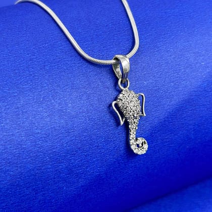 Sterling Silver Ganpati Bappa Pendant and Chain-Gold