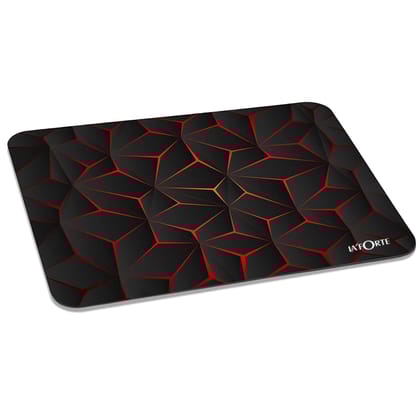 LA' FORTE Computer Laptop Non-Slip Rubber Black Abstract Mousepad (3 mm design)-Black&RED_Abstract X 1 Pc