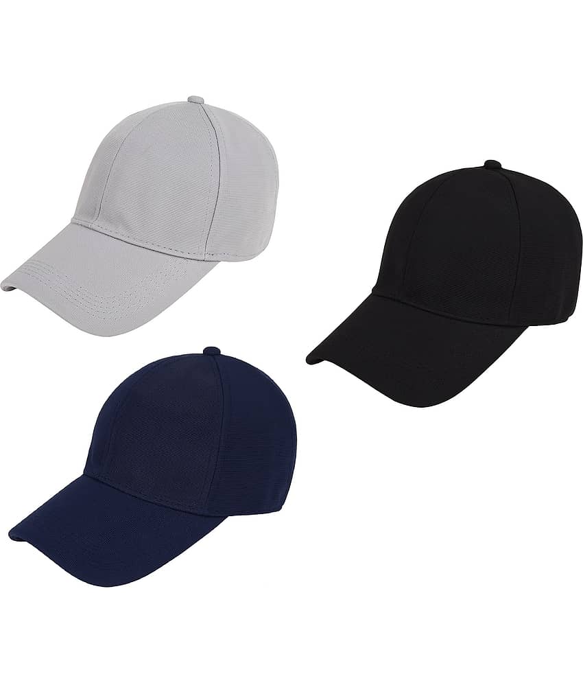 Zacharias - Multi Color Cotton Blend Men's Cap ( Pack of 3 )