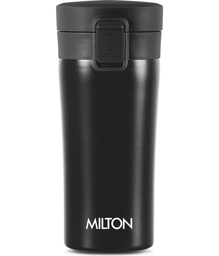 Milton Thermosteel Vacuum Insulated Coffee Mug, 350 ml, Black | Hot & Cold Flask | Leak Proof | Rust Proof | Thermos | Soup Flask| Juice Mug | Water Flask| Tea Mug | Easy Grip
