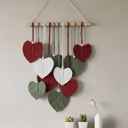 Handmade Macrame Heart Leaf Wall Hanging
