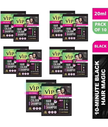 VIP Hair Colour Shampoo Natural Permanent Hair Color 20 mL Black