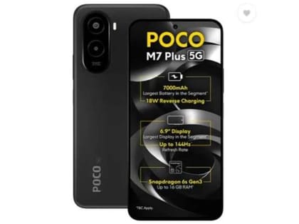 Poco M7 Plus 5G 8GB RAM, 128GB Storage - Carbon Black