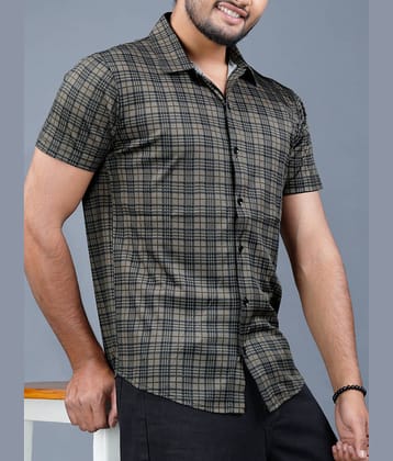 Eyebogler Polyester Regular Fit Printed Half Sleeves Men's Casual Shirt - Black ( Pack of 1 )