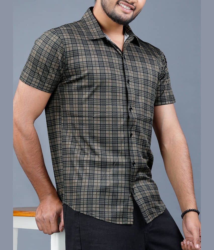 Eyebogler Polyester Regular Fit Printed Half Sleeves Men's Casual Shirt - Black ( Pack of 1 )