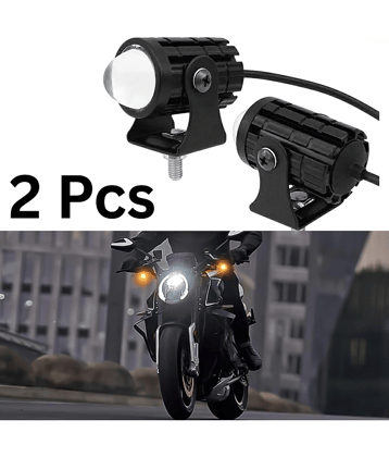 Aksmit (Set of 2 Pcs) Mini Driving Fog Light Lamp Projector Lens Led Spotlight Dual Color Led Light System For Motorcycle, Bikes& Scooters (12V,30W),Black
