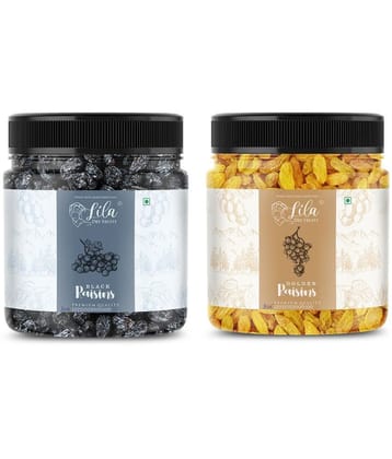 Lila Dry Fruits Green Raisin (100gm) & Black Raisin(100gm) Combo | Kishmish Kali Dakh Combo