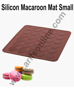 Cake Decor 30 Cavity Silicone Macaroon Mat Moulds Macaroon Pastry Oven Baking Mold Sheet Mat (Small)