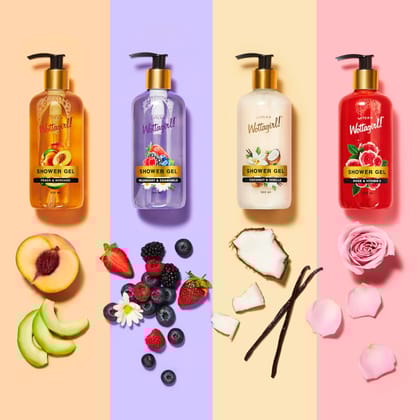 Layer'r Wottagirl Peach & Avocado Shower Gel + Pink Angel Body Splash 135 ml + Moisturizing Face Wash 25 ml (Pack of 3)