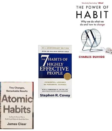 Best Habit Building Books Combo (Atomic Habits, 7 Habits Of Highly Effective People, Power Of Habit)