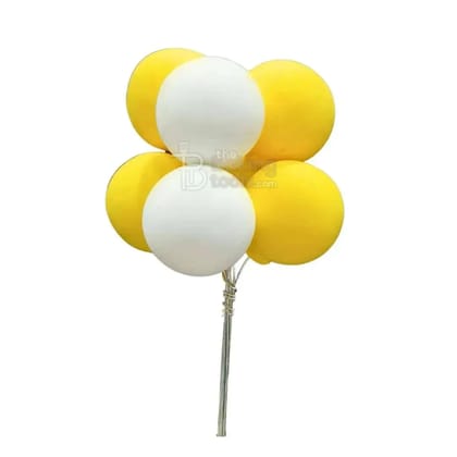 Yellow And White Balloon Soft Ball Cake Topper
