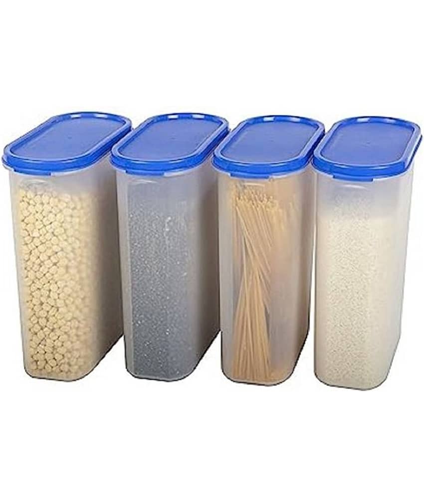iview kitchenware - Grocery/Dal/Pasta Polyproplene Navy Blue Dal Container ( Set of 4 )