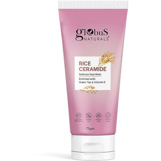 Globus Naturals Rice Ceramide Radiance Face Wash Enriched with Green Tea Vitamin E Ayurvedic Preparation Paraben Free Gentle Mild Suitable For All Skin Types 75 gm