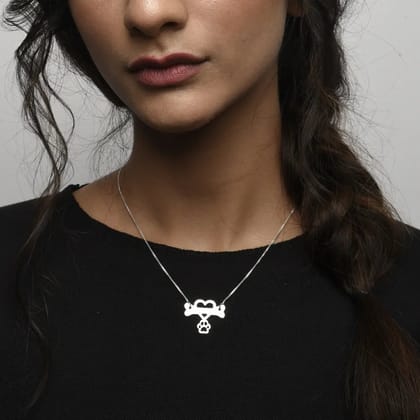 Pawbone Pendant Necklace-Silver