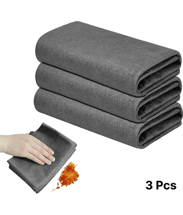 3 Pcs Microfiber Magic Cleaning Cloth Glass Wiping Rags No Trace Cleaning Dish Cloth Tableware