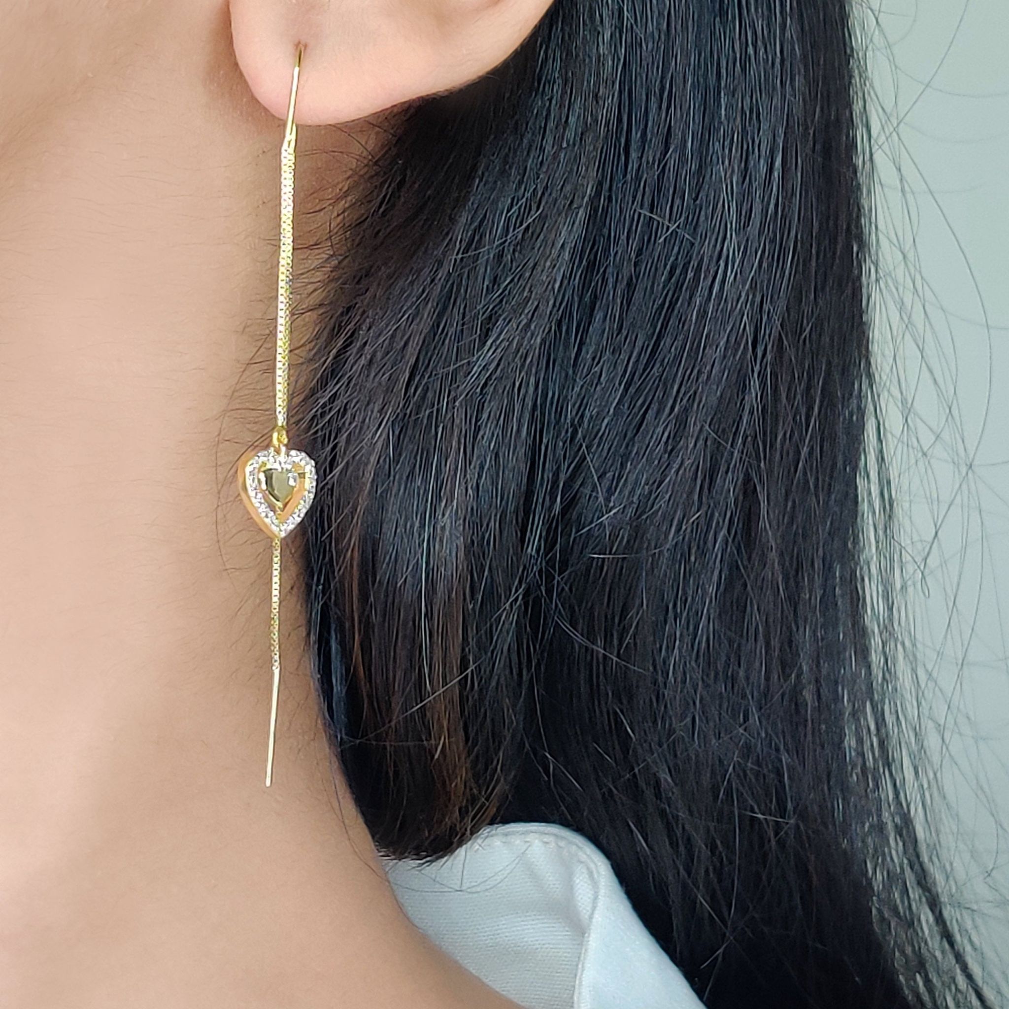 Heart Needle Earrings