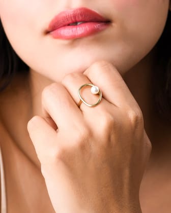 Pearl Ring-18k Gold Plated