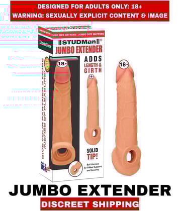 MALE ADULT SEX TOYS JUMBO PURE SILICON REALISTIC 9 INCHES PENIS EXTENDER SLEEVE For Men