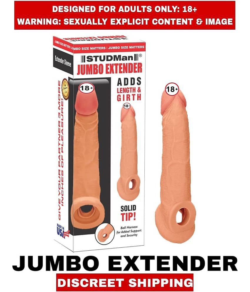 MALE ADULT SEX TOYS JUMBO PURE SILICON REALISTIC 9 INCHES PENIS EXTENDER SLEEVE For Men