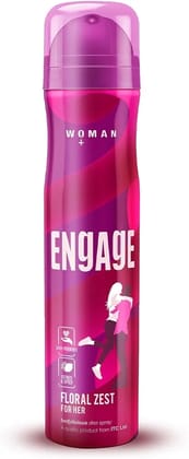 Engage Floral Zest Deodorant for Women, Citrus and Floral, Skin Friendly Deo, 150ml Body Spray