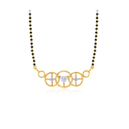 Senco Gold Game of Radiance Diamond Mangalsutra (1.8 gram / 0.18 Ct / H-VS / 18K Yellow Gold)