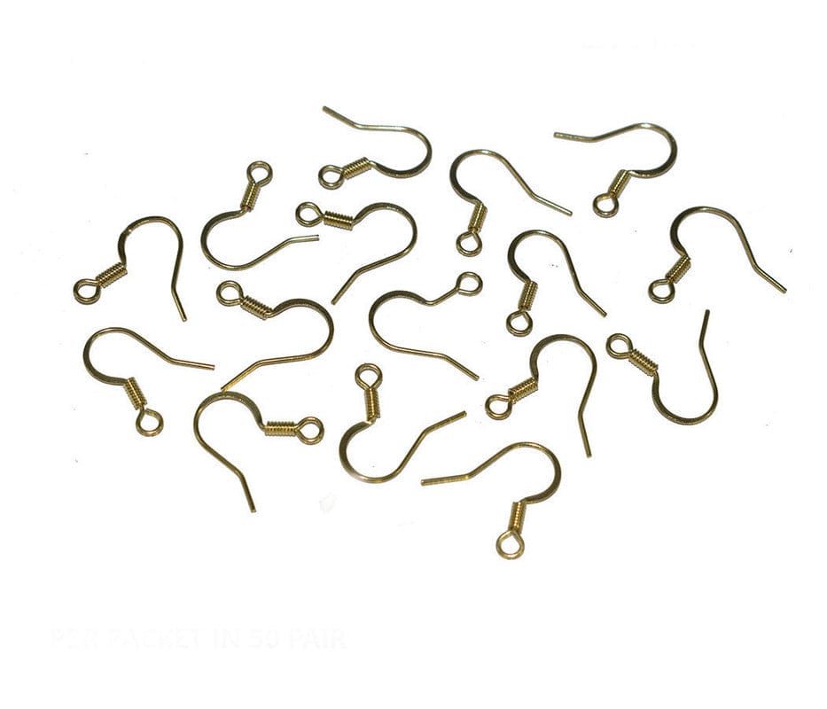 Antique Gold Earring Hooks For Jewellery Making. CPL-019-Per Packet of 50 Pair / 23X9 MM