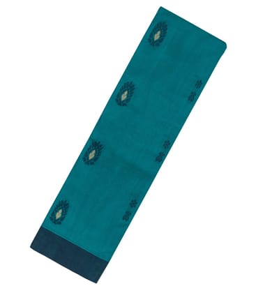 Cyan Handloom Rasipuram Cotton Saree With Floral Buttas-Cyan