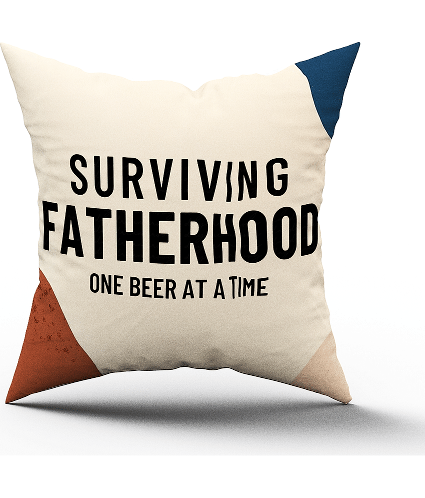 Royals of Sawaigarh - Multicolor Polyester Gifting Printed Filled Cushion For Fathers Day