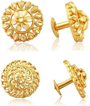 Vighnaharta Traditional South Trend Alloy 1gm Gold Plated Earring Combo set.