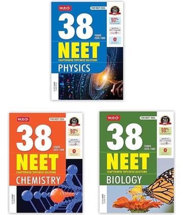MTG 38 Years NEET Previous Year Solved Question Papers with NEET PYQ Chapterwise Topicwise Solutions Physics, Chemistry, Biology For NEET 2026 Exam