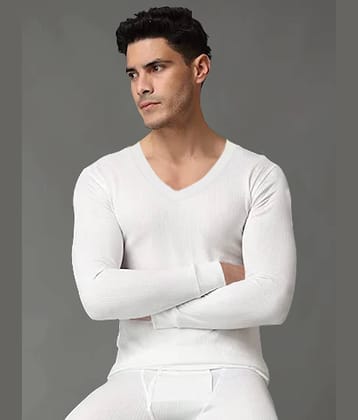 Eyebogler Men Cotton Blend Regular Fit Solid T-Shirt ( White )