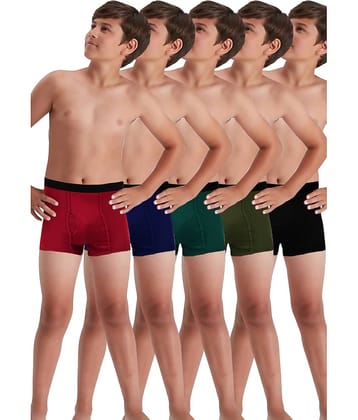 Inner Element Pack of 5 Boys Cotton Trunks ( Multicolor 1 )