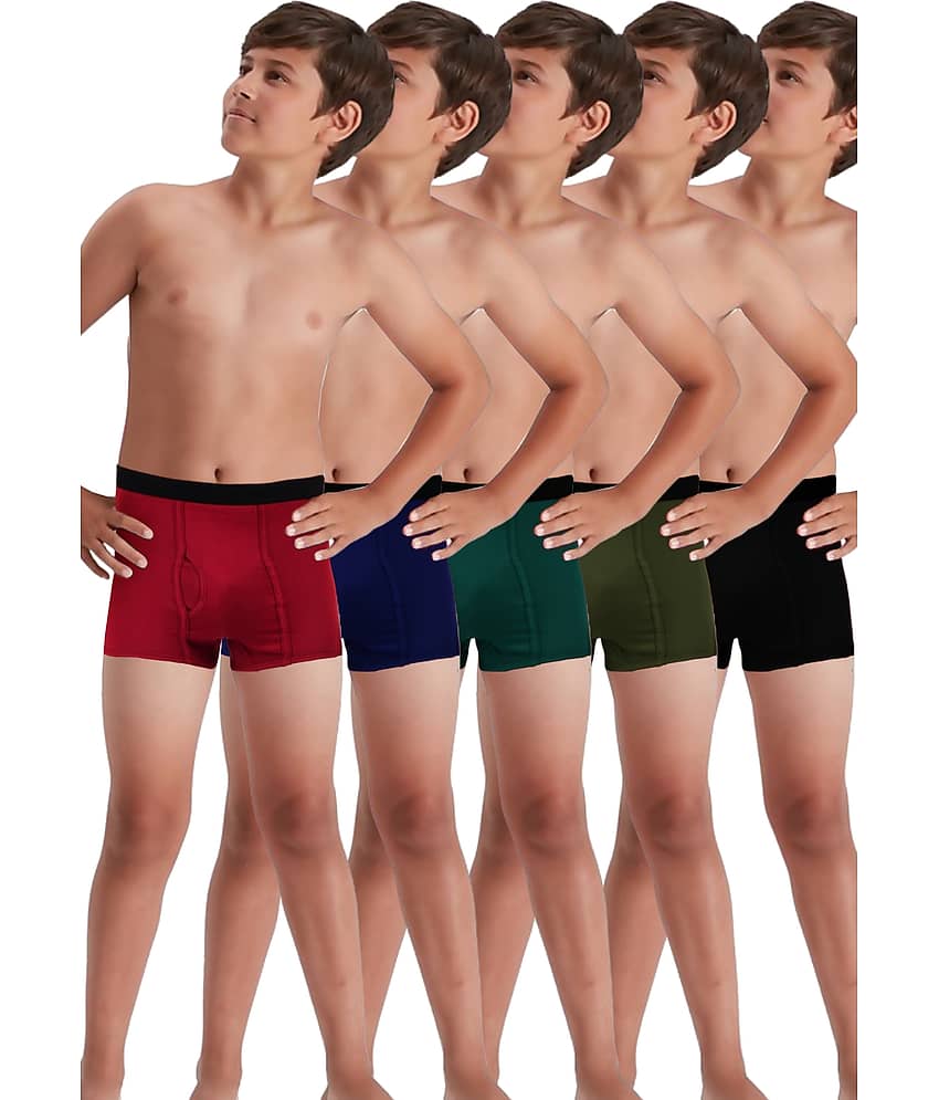 Inner Element Pack of 5 Boys Cotton Trunks ( Multicolor 1 )