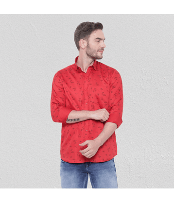 leeway - Red Cotton Blend Slim Fit Men's Casual Shirt ( Pack of 1 )